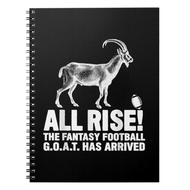 League Champion Fantasy Football Goat Gift Anteckningsbok (Framsidan)