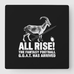 League Champion Fantasy Football Goat Gift Fyrkantig Klocka