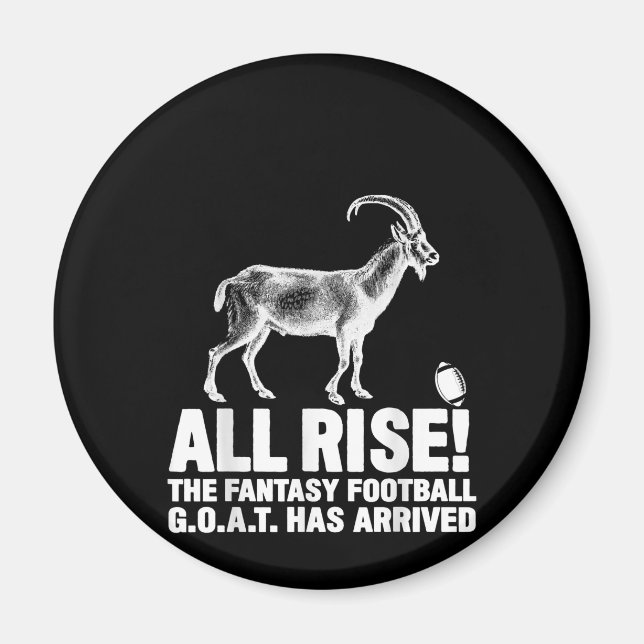 League Champion Fantasy Football Goat Gift Magnet (Framsidan)