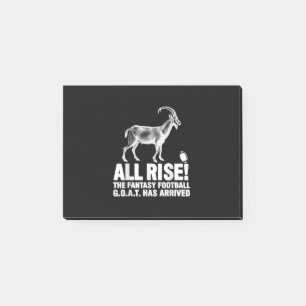 League Champion Fantasy Football Goat Gift Post-it Block
