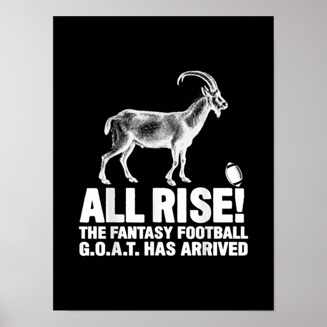 League Champion Fantasy Football Goat Gift Poster (Framsidan)