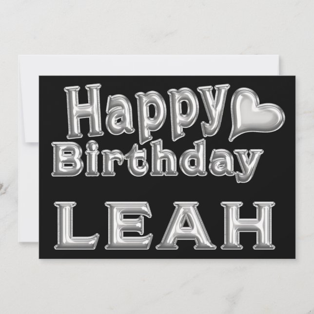 Leah Happy Birthday Karte Grußkarte mit Herz Kort (Framsida)