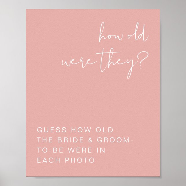 LEAH Levande Pastell Rosa Hur gamla var de Skylt (Framsidan)