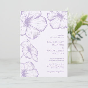 Leah Lilac Blommigt Elegant bröllop Inbjudningar