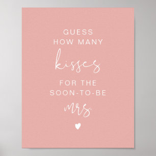 LEAH Livlig Pastell Gissa Hur Många Kyssar Bröllop Poster