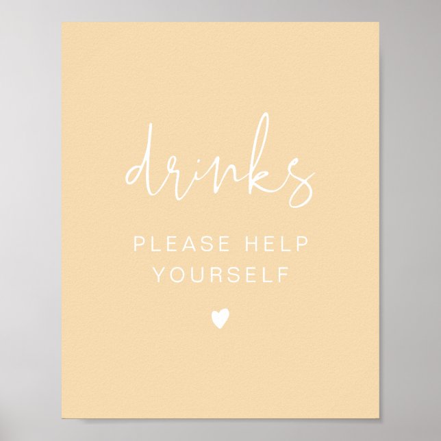LEAH Livlig vår Pastellgul Drinks Bar  Poster (Framsidan)