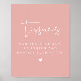 LEAH Livliga Pastell Rosa Tissues Bröllopsskylt Poster