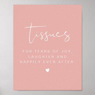 LEAH Livliga Pastell Rosa Tissues Bröllopsskylt Poster