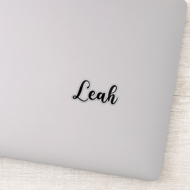 Leah Namn - Handskriven calligrafi Klistermärken (Detalj)