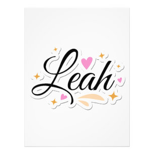 Leah namn söt design fototryck