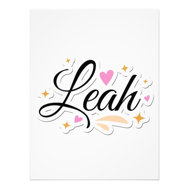 Leah namn söt design fototryck (Framsidan)