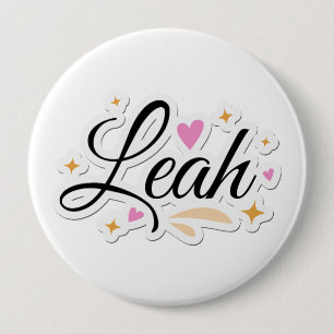 Leah namn söt design knapp
