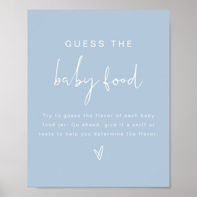 LEAH Pastel gissar Baby Food Baby Shower Game Poster (Framsidan)
