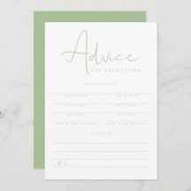 LEAH Pastel Grönt Baby Advice and Predictions Card