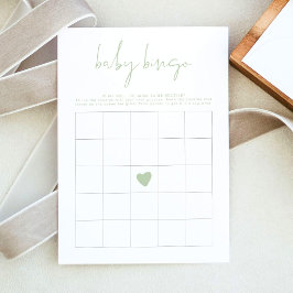LEAH Pastellgrön Baby Shower Bingo-spel Inbjudningar