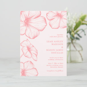 Leah Rosa Blommigt Elegant bröllop Inbjudningar
