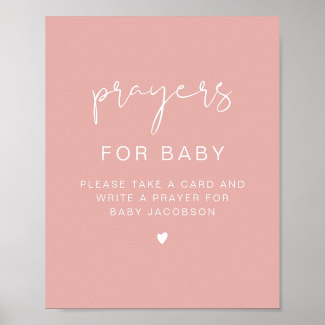 LEAH Vibrant Pastel Baby Shower Prayers for Baby Poster (Framsidan)