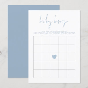 LEAH Vibrant Pastel Blue Baby Shower Bingo Game Inbjudningar