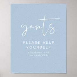 LEAH Vibrant Pastel Blue Gents Bathroom Toiletry Poster