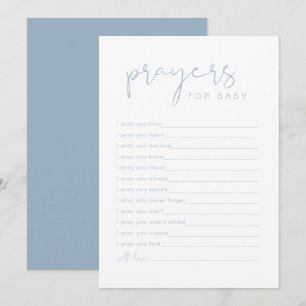 LEAH Vibrant Pastel Blue Prayers for Baby Card Inbjudningar