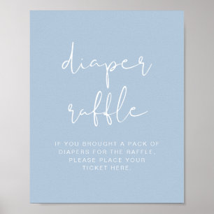 LEAH Vibrant Pastel Dusty Blue Diaper Raffle Game Poster