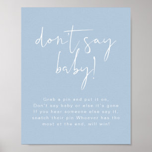 LEAH Vibrant Pastel Dusty Blue Säg inte Baby-tecke Poster
