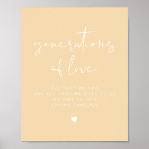 LEAH Vibrant Pastel Generations of Love Wedding  Poster