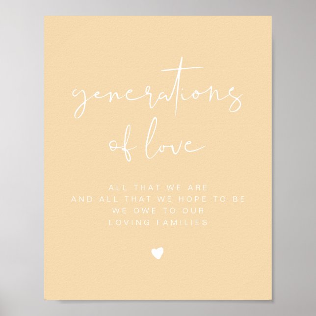 LEAH Vibrant Pastel Generations of Love Wedding  Poster (Framsidan)