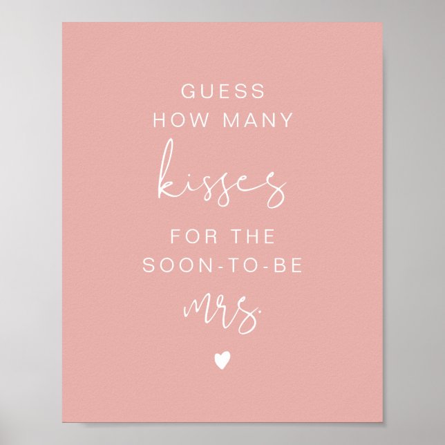 LEAH Vibrant Pastel Gissa hur många kyssar Bröllop Poster (Framsidan)
