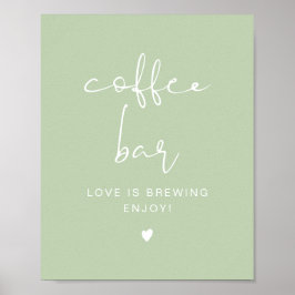 LEAH Vibrant Pastel Grönt Coffee Pub Bord-tecken Poster
