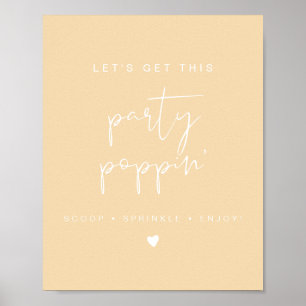 LEAH Vibrant Pastel Gult Popcorn Pub Bröllop Poster