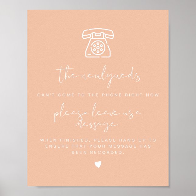 LEAH Vibrant Pastel Orange Guestbook Poster (Framsidan)