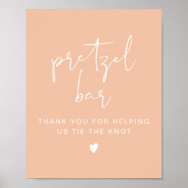 LEAH Vibrant Pastel Orange Pretzel Pub Bord Sign Poster