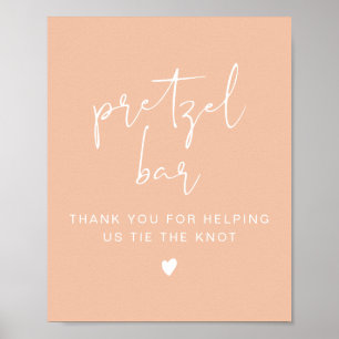 LEAH Vibrant Pastel Orange Pretzel Pub Bord Sign Poster