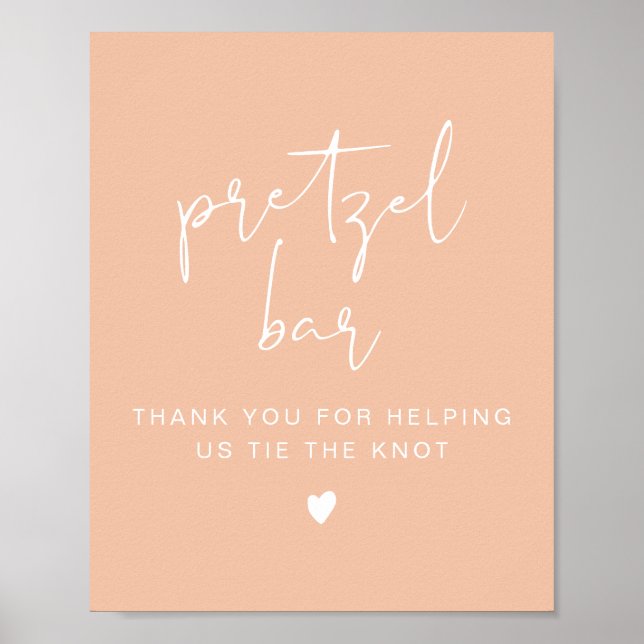 LEAH Vibrant Pastel Orange Pretzel Pub Bord Sign Poster (Framsidan)