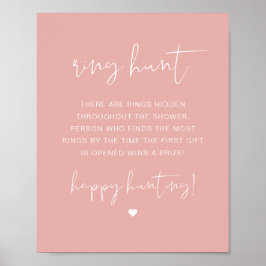 LEAH Vibrant Pastel Ringjakt Bröllopsduschspel Poster