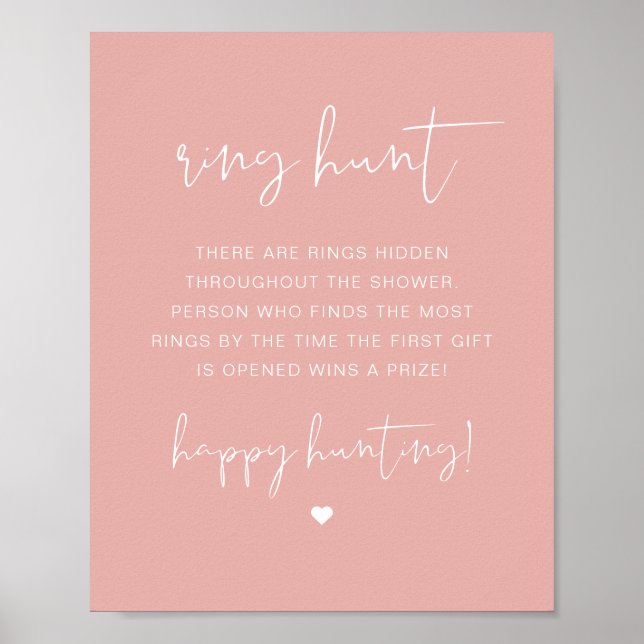 LEAH Vibrant Pastel Ringjakt Bröllopsduschspel Poster (Framsidan)