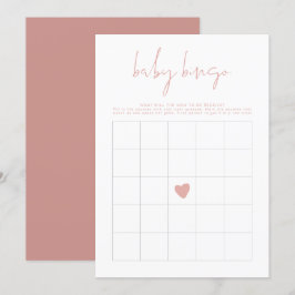 LEAH Vibrant Pastel Rosa Baby Shower Bingo Game Inbjudningar