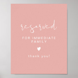 LEAH Vibrant Pastel Rosa Bröllop Reserved Seved Poster