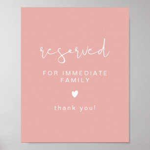 LEAH Vibrant Pastel Rosa Bröllop Reserved Seved Poster
