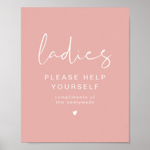 LEAH Vibrant Pastel Rosa Dam Bathroom Toiletry Poster