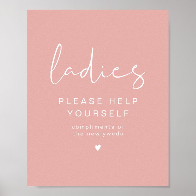 LEAH Vibrant Pastel Rosa Dam Bathroom Toiletry Poster (Framsidan)
