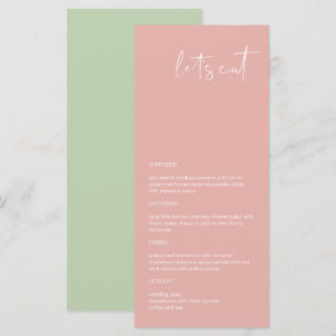 LEAH Vibrant Pastel Rosa Vår Låt oss Eat Menu Meny
