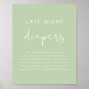 LEAH Vibrant Pastelgrön Late Night Blöjor Spel Poster