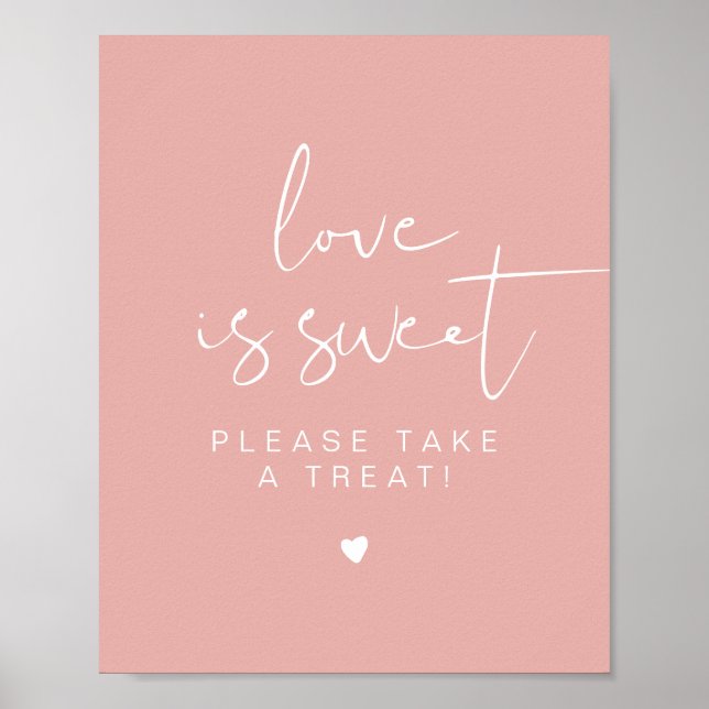 LEAH Vibrant Rosa Kärlek är Sweet Treat Favor Bord Poster (Framsidan)