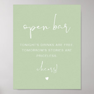 LEAH Vibrant Vår Pastel Funny Open Pub-tecken Poster