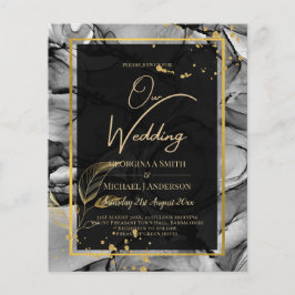 LeahG® Black Guld Alcohol Bläck Wedding INVITE