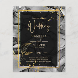 LeahG® Black Guld Alcohol Bläck Wedding INVITE