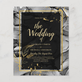 LeahG® Black Guld Alcohol Bläck Wedding INVITE