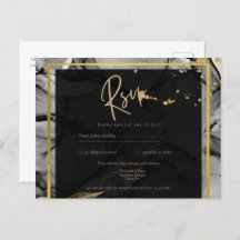 LeahG® Black Guld Alcohol Bläck Wedding INVITE